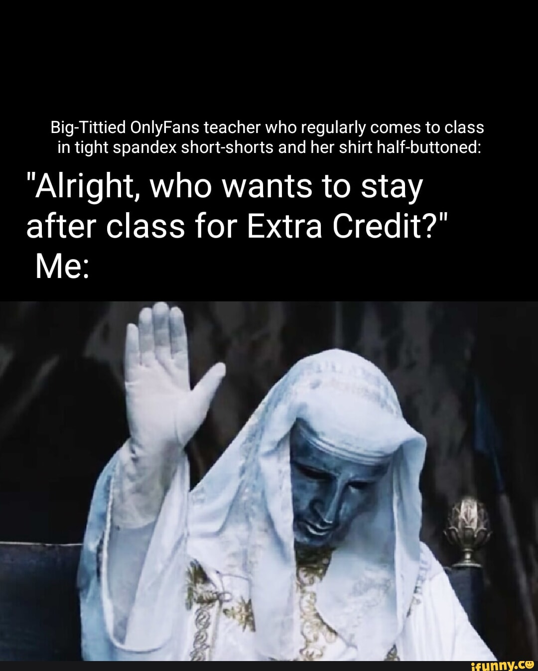 Big-Tittied OnlyFans teacher who regularly comes to class in tight