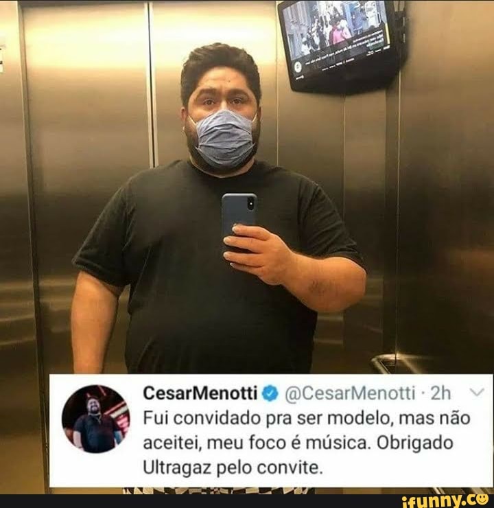 CesarMenotti
CesarMenotti
Fui convidado pra ser modelo, mas não aceitei, meu foco é música. Obrigado
Ultragaz pelo convite