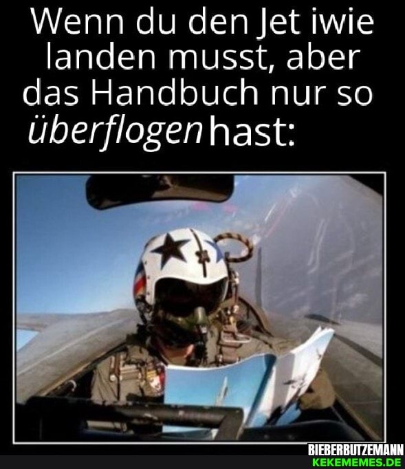 Wenn du den Jet iwie
landen musst, aber das Handbuch nur so
überflogenhast: