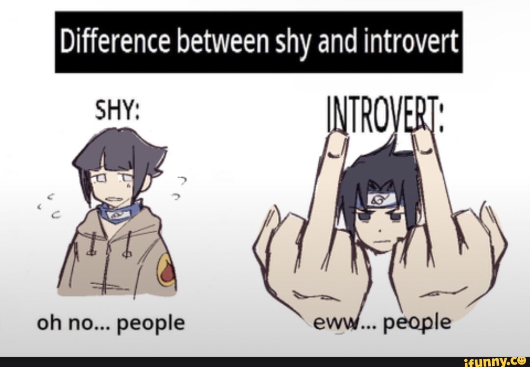 Difference between shy and introvert oh no... people people - iFunny