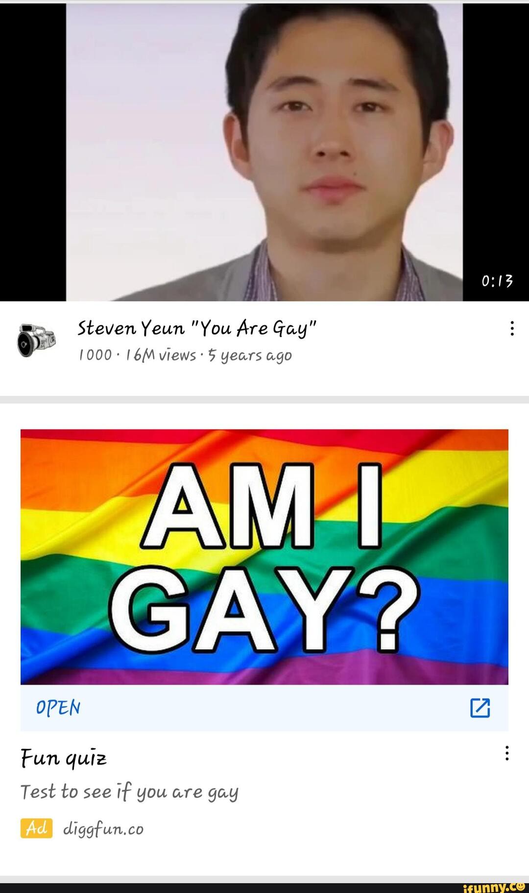 Steven yeun saying you are gay meme