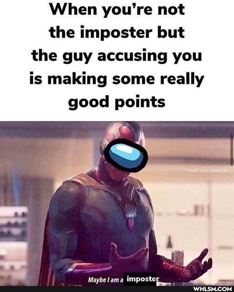 When you're not the imposter but the guy accusing you is making some really good points
mm