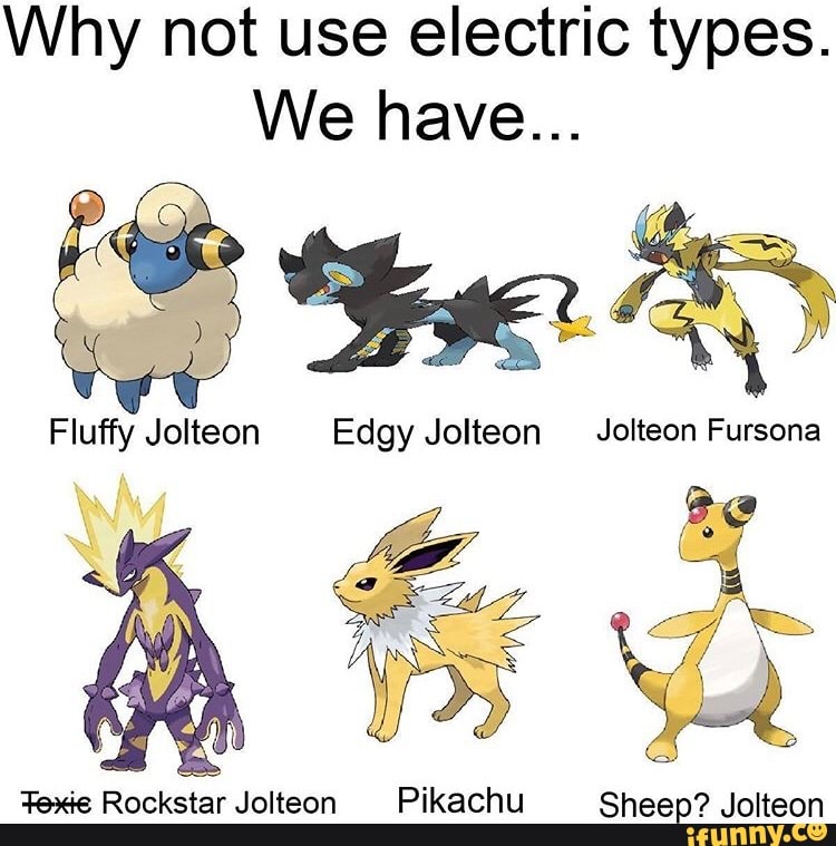 Why not use electric types.
Fexie Rockstar Jolteon Pikachu Sheep? Jolteon