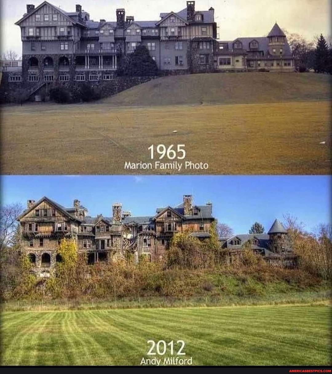 Before and After of Halcyon Hall, Millbrook, NY. The main building of ...