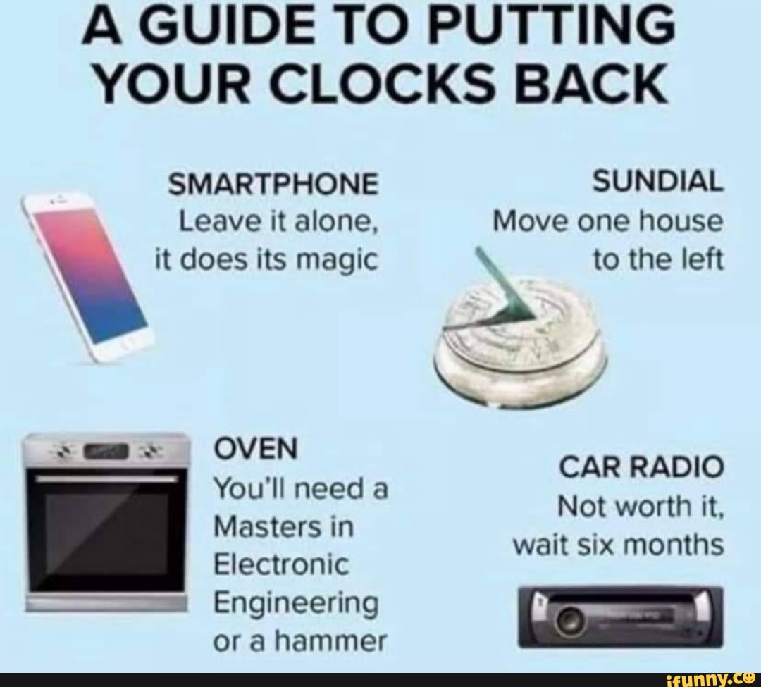 A GUIDE TO PUTTING YOUR CLOCKS BACK SMARTPHONE Leave it alone, it does