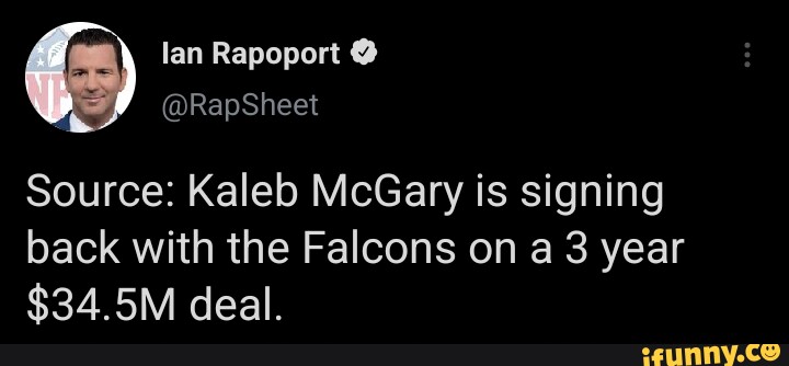 PFF on X: The Falcons are re-signing T Kaleb McGary to a three-year, $34.5  million deal, per @RapSheet  / X