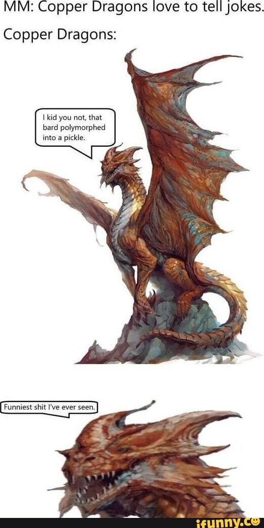 MM Copper Dragons love to tell Jokes. Copper Dragons Ikid you not