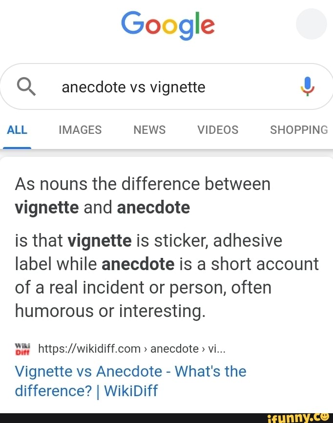 Google O, anecdote vs Uj As nouns the difference between