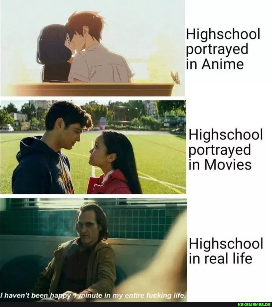 Highschool portrayed in Anime Highschool portrayed in Movies Highschool in real 
