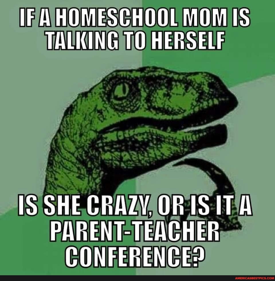 IF AHOMESCHOOL MOM TALKING TO HERSELF
IS SHE CHAZY. IS ITA PARENT-TEACHER CONFERENCE?