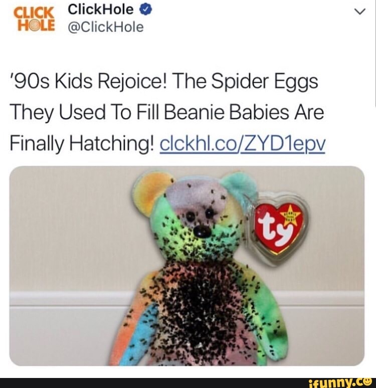 beanie babies filled with spider eggs