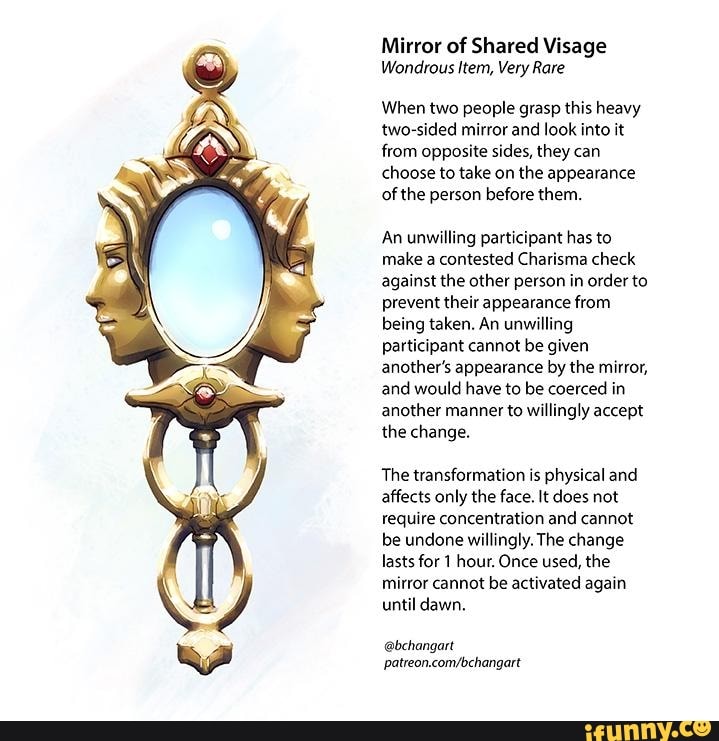 Mirror of Shared Visage Wondrous Item, Very Rare When two people grasp