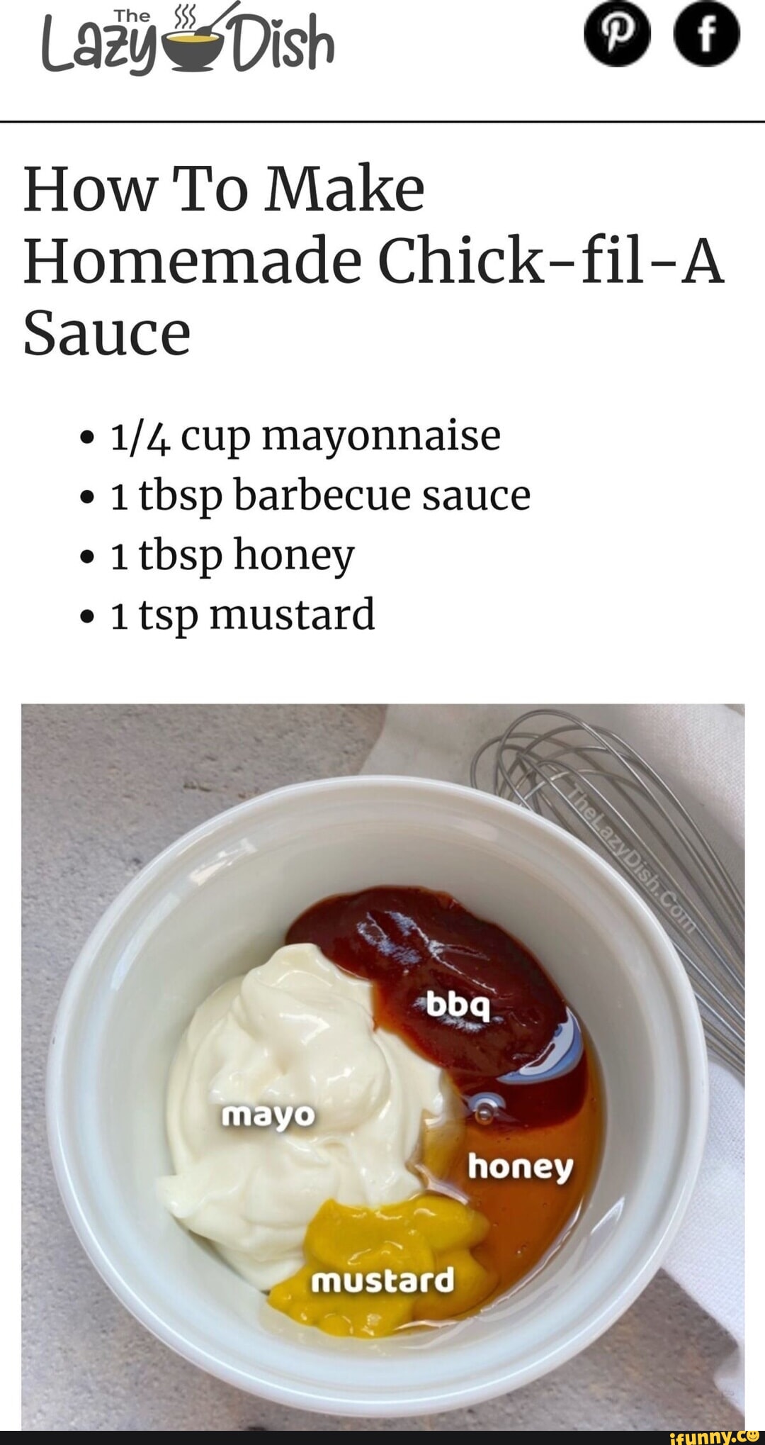 How To Make Homemade Chick= Sauce e cup mayonnaise 1 tbsp barbecue