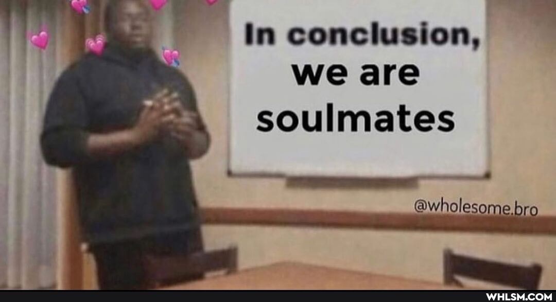 in conclusion, we are
soulmates
be
@wholesome bro