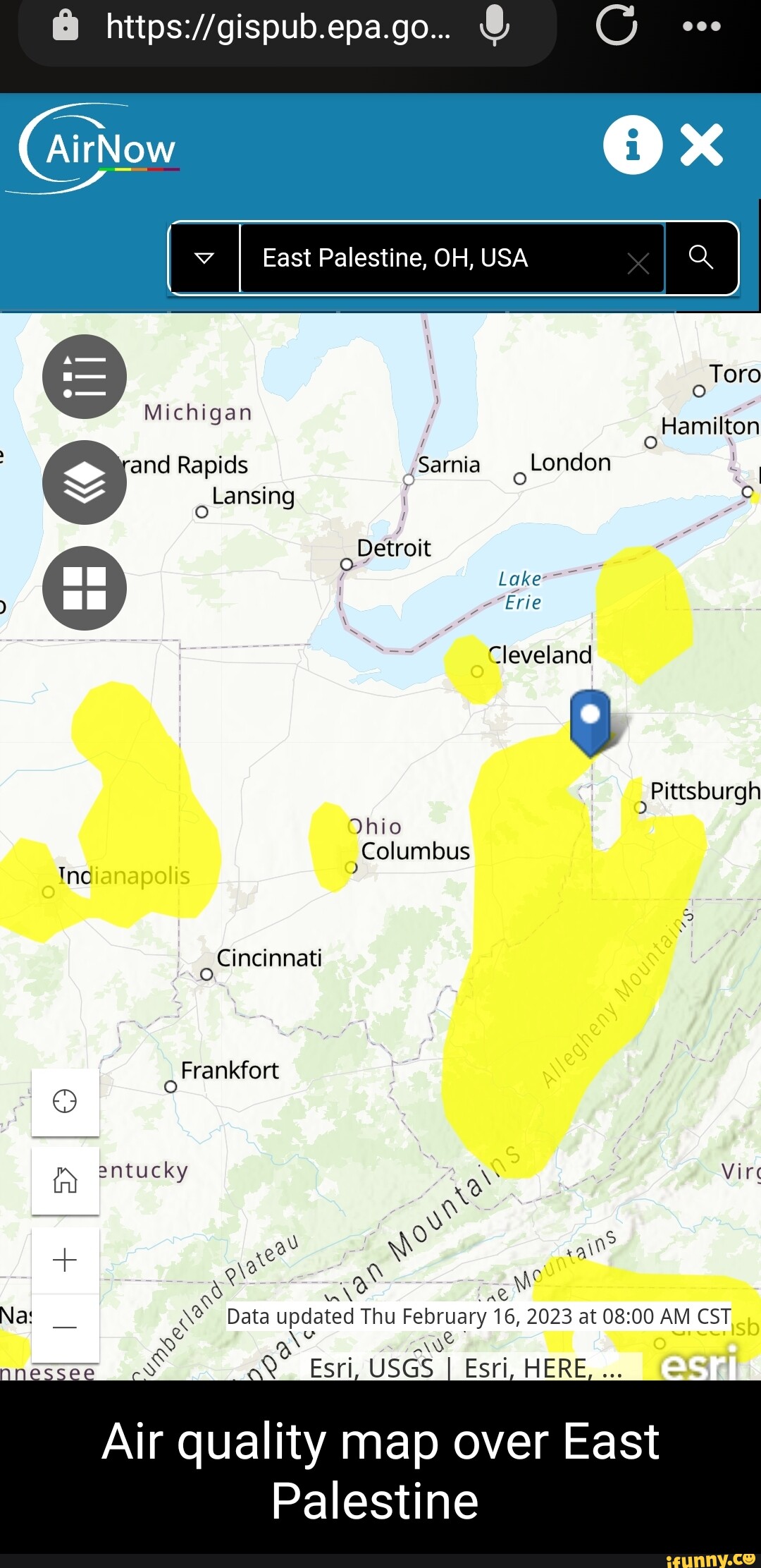 AirNow I I East Palestine, OH, USA I Tore Michigan / Hamilton and ...