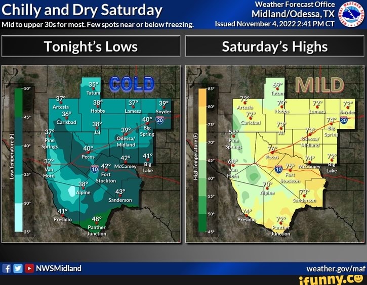 Chilly and Dry Saturday Mid to upper for most. Few spots near or below
