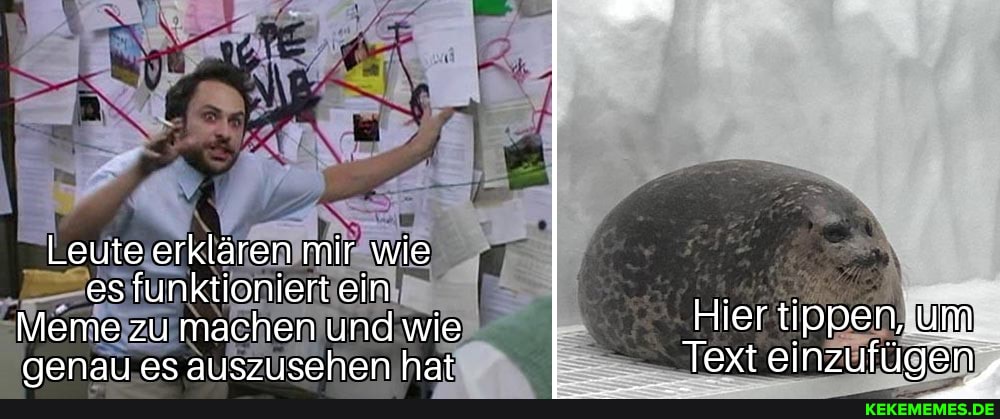 Leute erklären mir wie es funktioniert ein
Meme zu machen und wie Hi um.
aenall es allezlisehen hat Text einzufügen,