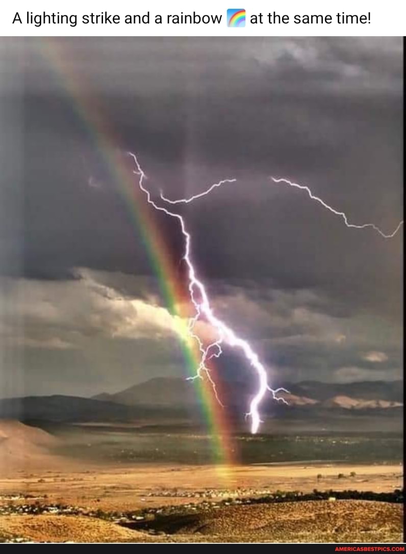 Alighting strike and a rainbow at the same time!