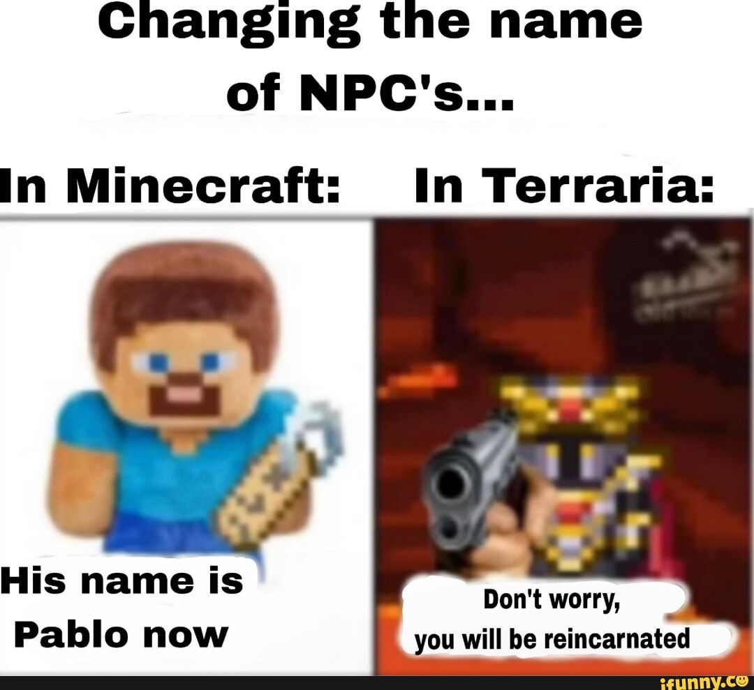 Changing the name of NPC's... in Minecraft In Terraria His name is