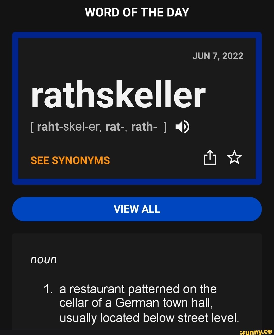 Rathskeller memes. Best Collection of funny Rathskeller pictures on iFunny