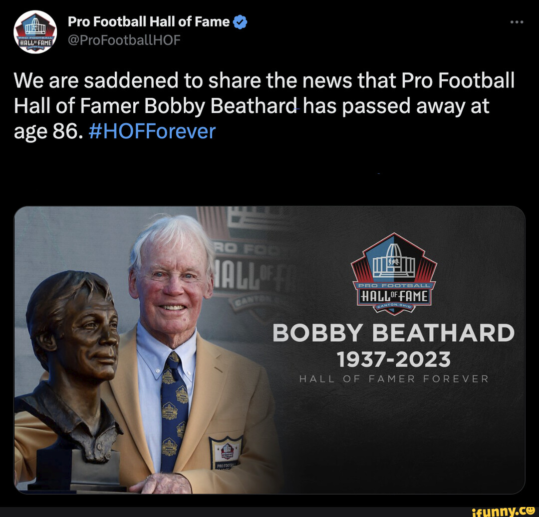 Pro Football Hall of Fame on X: We are saddened to share the news