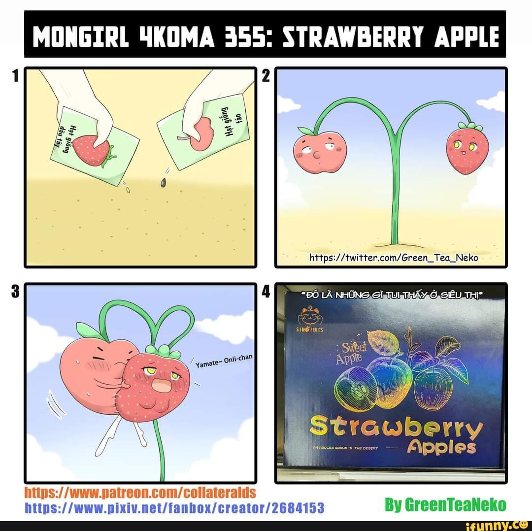 MONGIRL YKOMA 355: STRAWBERRY APPLE
Apples
ittys Www patrean cony callaterals
By GreenTeaNeko