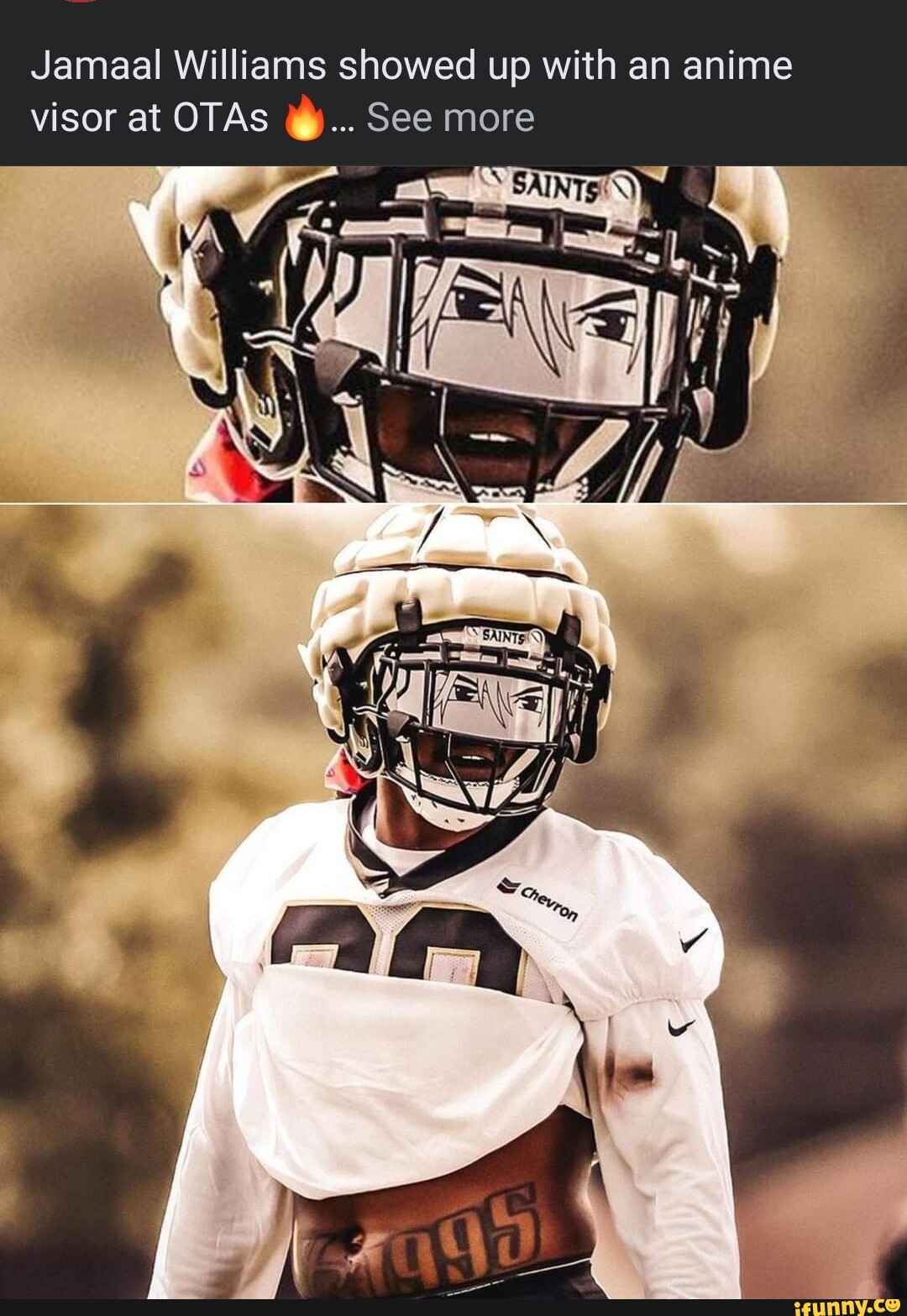 Former BYU RB Jamaal Williams Wears Anime Visor In Practice