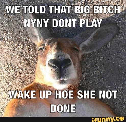 WE TOLD THAT BIG BITCH NYNY DONT PLAY
WAKE UP HOE SHE NOT DONE