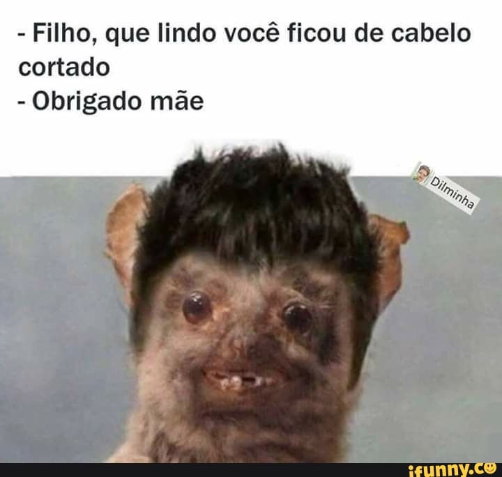 Filho, que lindo você ficou de cabelo
cortado
Obrigado mãe