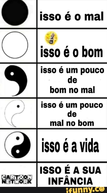 isso é o mal
isso é o bom
isso é um pouco
de
bom no mal
isso é um pouco
de
mal no bom
isso é a vida
_IISSO E A SUA
INFANCIA