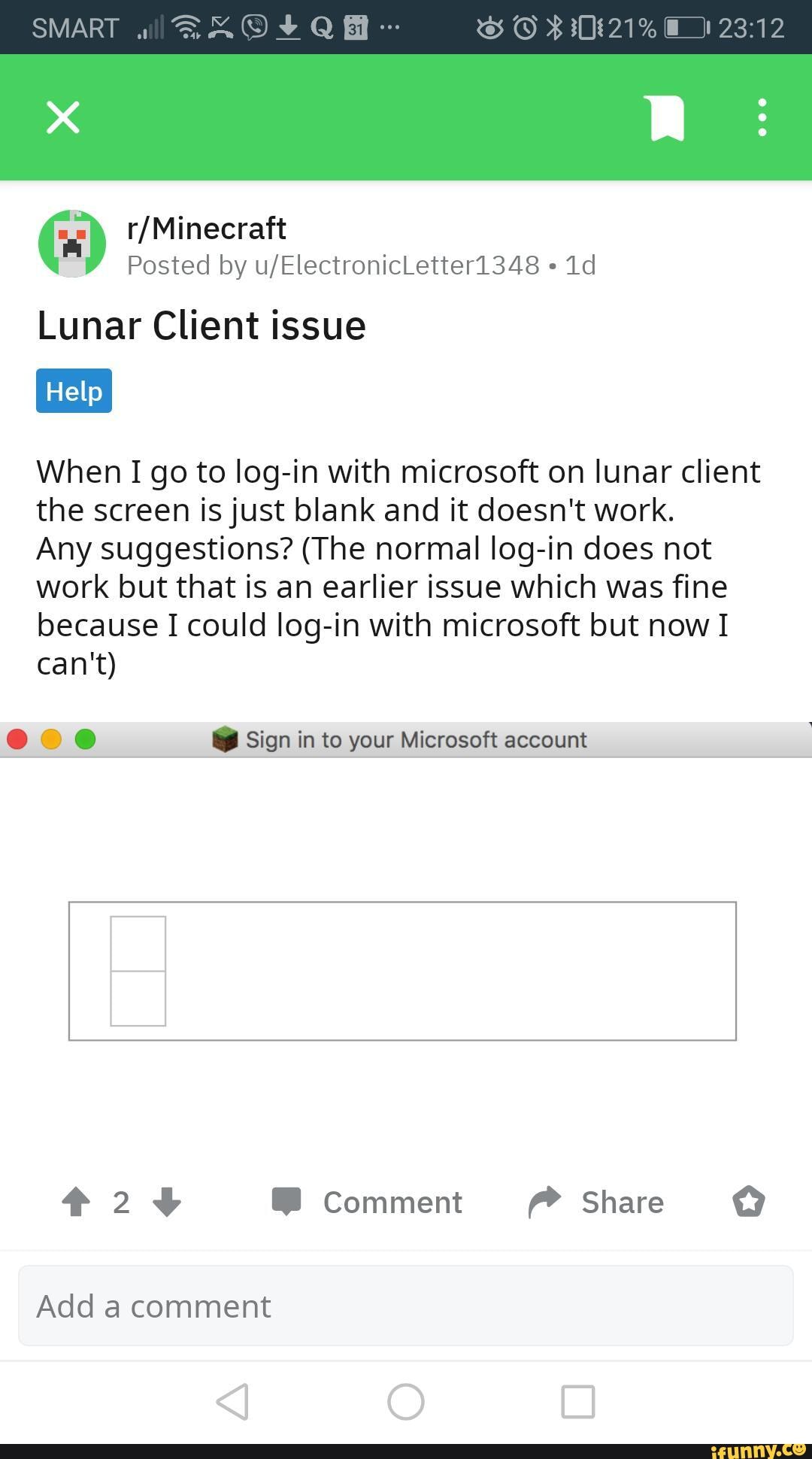 How do you login to Lunar Client with a Microsoft account?