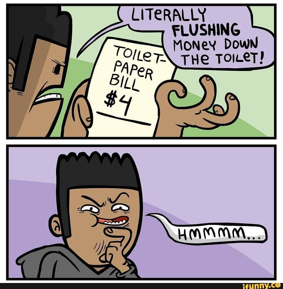 LITERALLY FLUSHING Money DowN
THe ToILeT!