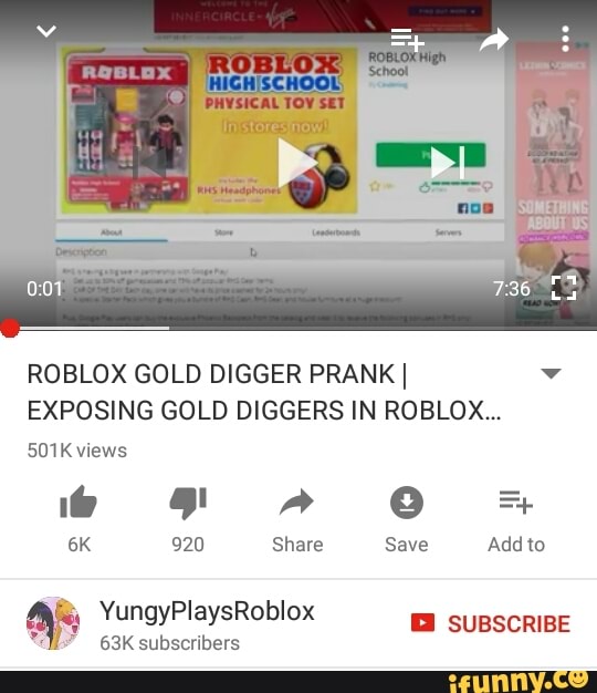 Roblox Gold Digger Pranki V Exposing Gold Diggers In Roblox Yungyplaysroblox Osksubscrihers Ifunny - roblox website rhs