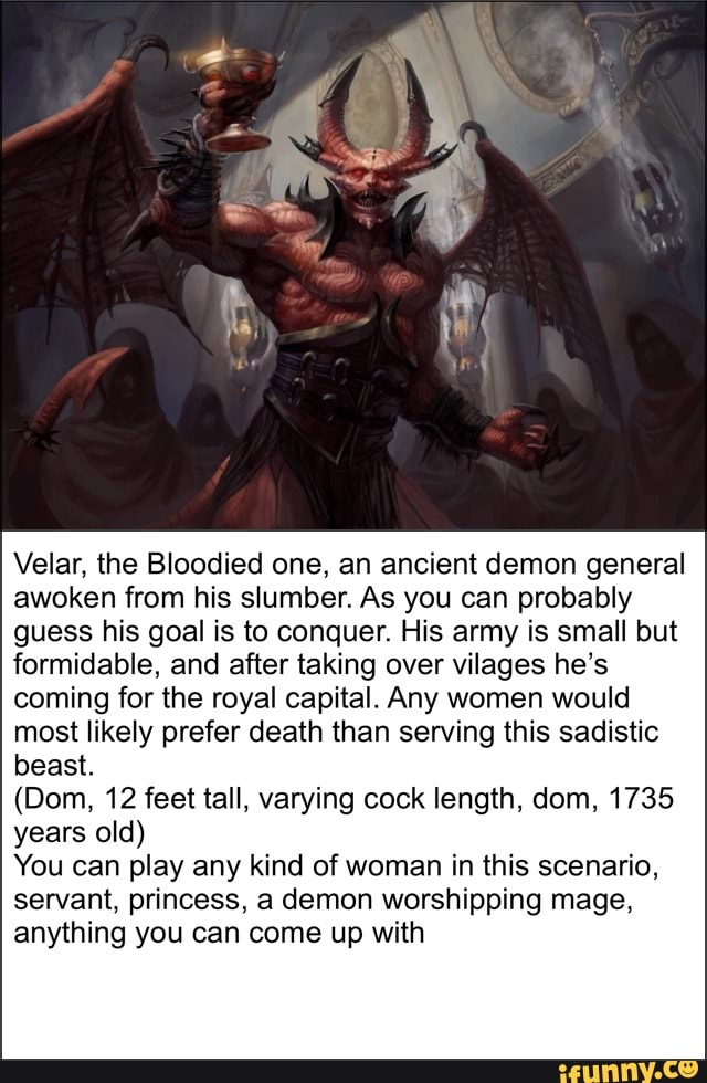 Velar, the Bloodied one, an ancient demon general awoken from his ...