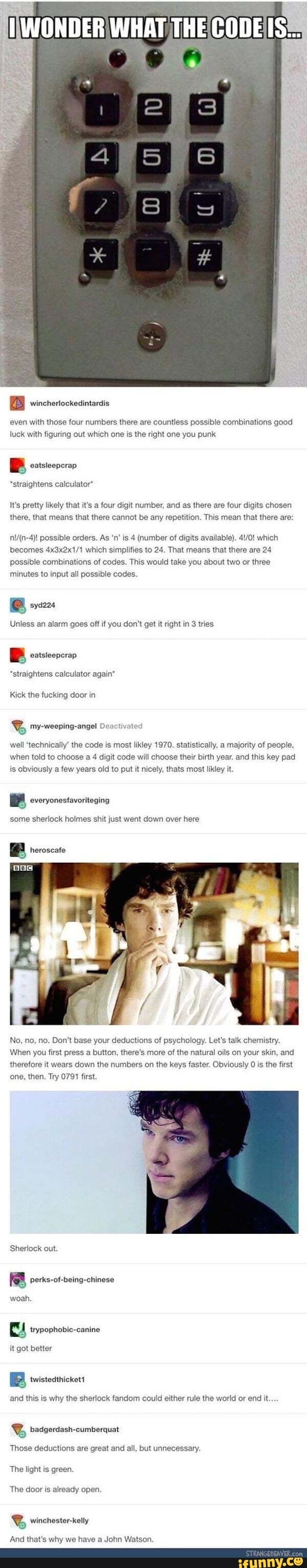 WONDER WHAT THE CODEIS Even With Those Four Numbers There Are Countless