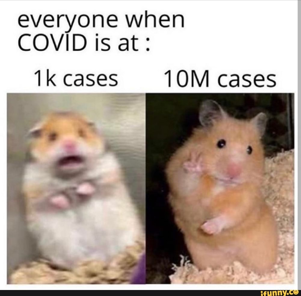 everyone when
COVID is at:
1k cases 10M cases
