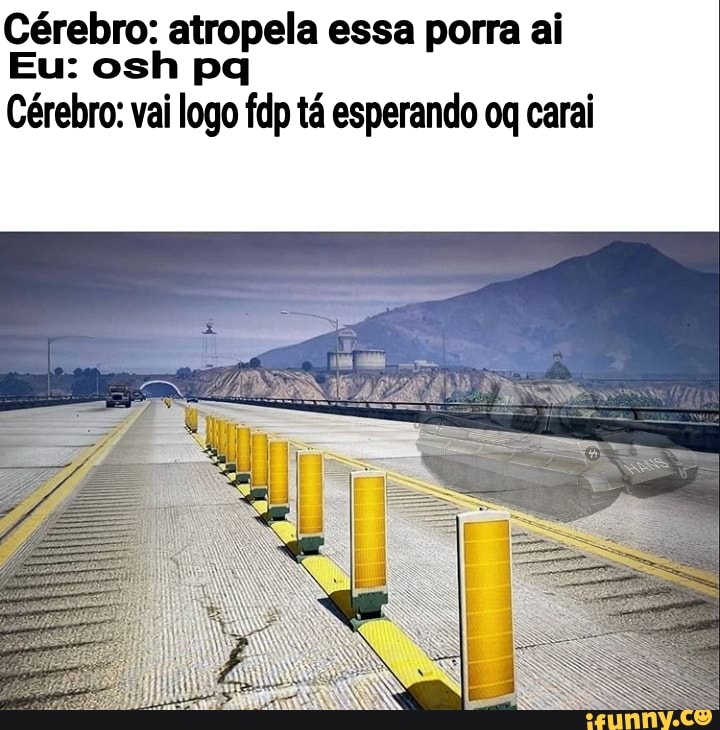 Cérebro: atropela essa porra ai
Cérebro: vai logo fdp tá esperando oq carai