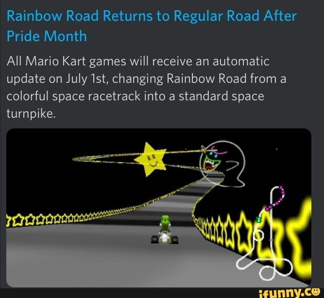 mario kart rainbow road meme