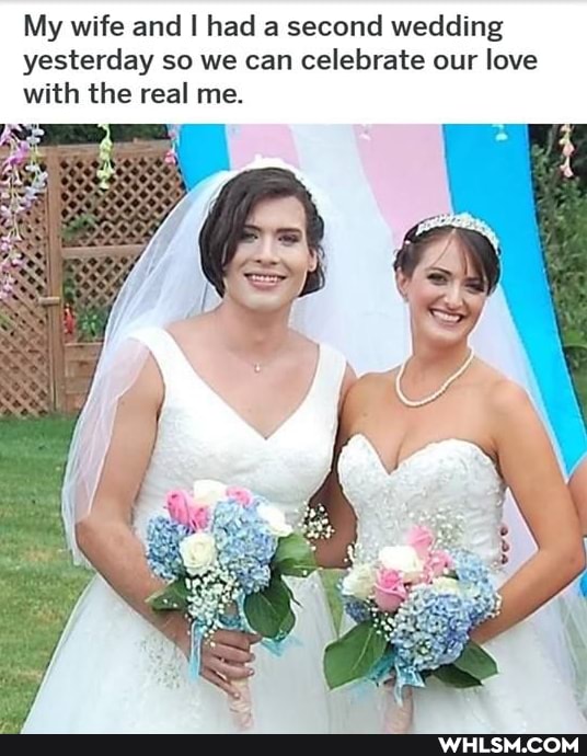 My wife and I had a second wedding yesterday so we can celebrate our love with the real me.