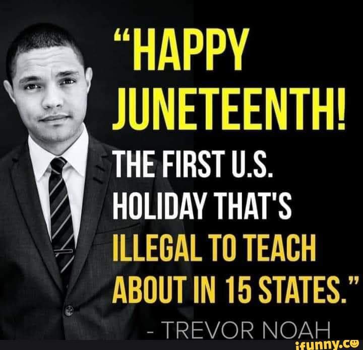 "HAPPY THE FIRST US. HOLIDAY THAT'S ILLEGAL TO TEACH ABOUT