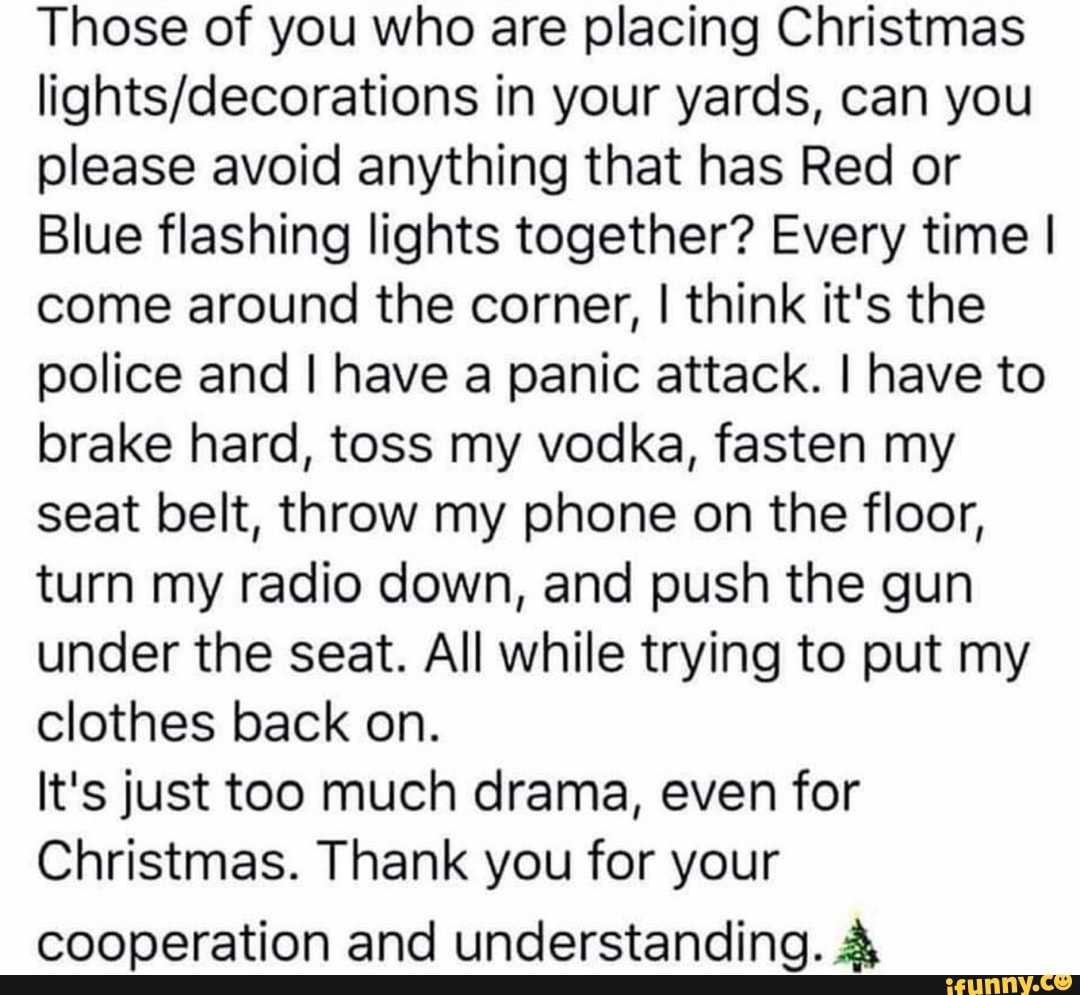 Those of you who are placing Christmas lights/decorations in your yards,  can you please avoid