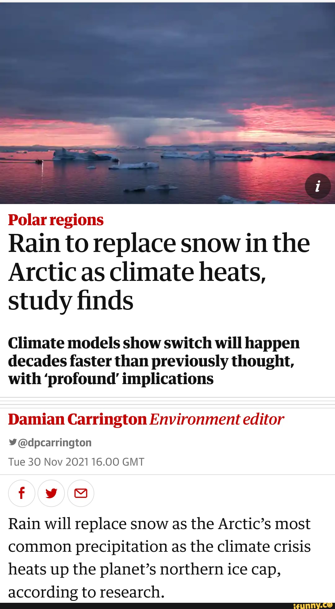 Polar Regions Rain To Replace Snow In The Arctic As Climate Heats ...