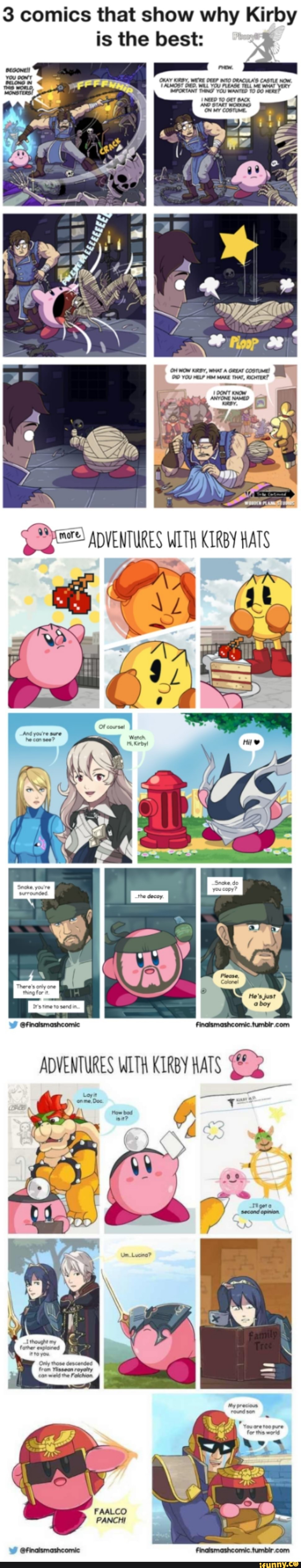 3 comics that show why Kirby is the best: ADVENTURES WITH KIRBY HATS  ADVENTURES WITH KIRBY HATS. - iFunny