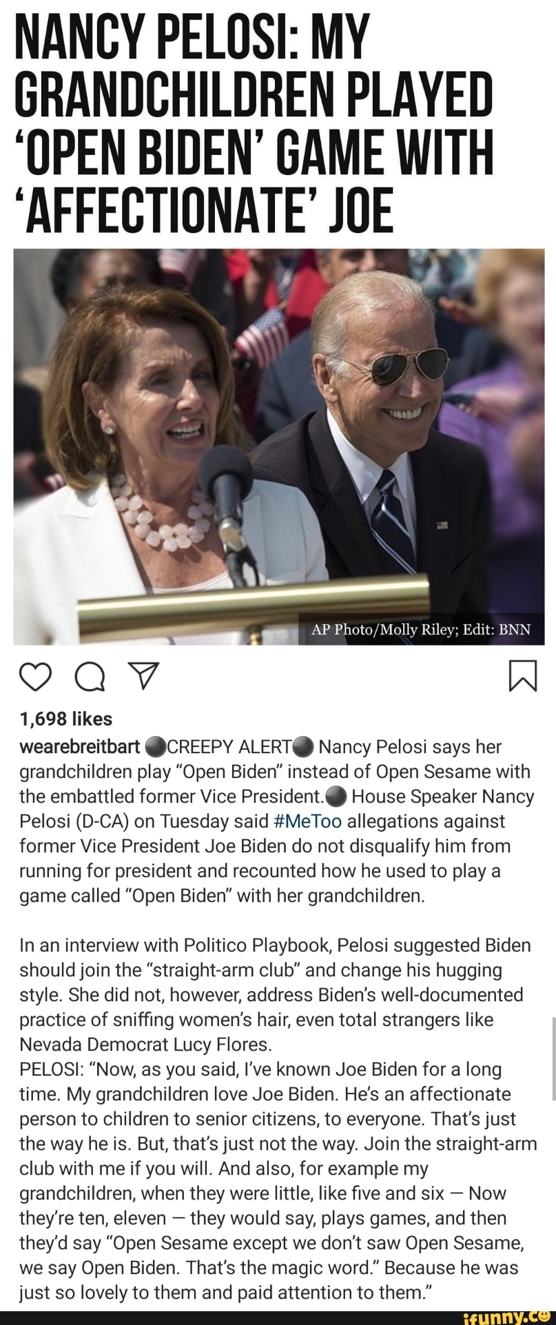 NANCY PELOSI: MY GRANDBHILDREN PLAYED ‘UPEN BIDEN' GAME WITH ...