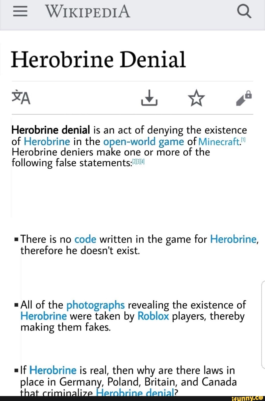 Herobrine Denial Herobrine Denial Is An Act Of Denying The Existence Of Herobrine In The Open World Game Ofminecraft W Herobrine Deniers Make One Or More Of The Following False Statements Wm There Is No - making minecraft herobrine a roblox account