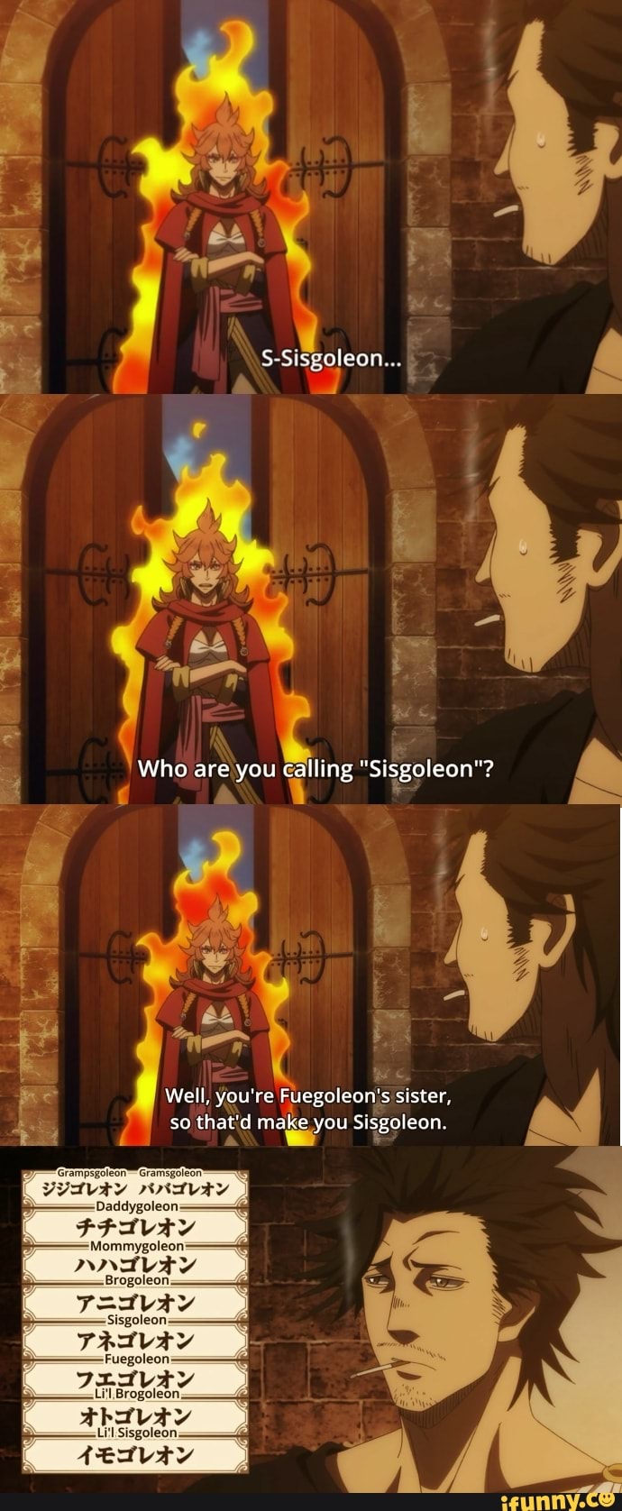 Sisgaleon Who Are You Calling Sisgoleon Well You Re Fuegoleon S Sister So That D Make You Sisgoleon Gramsgoleon Brogoleon Brogoleon