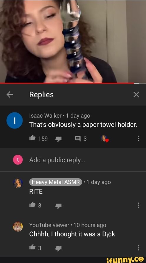 Isaac Walker 1 day ago
That's obviously a paper towel holder.
Add a public reply...
ago
Ohhhh, I thought it was a Dick