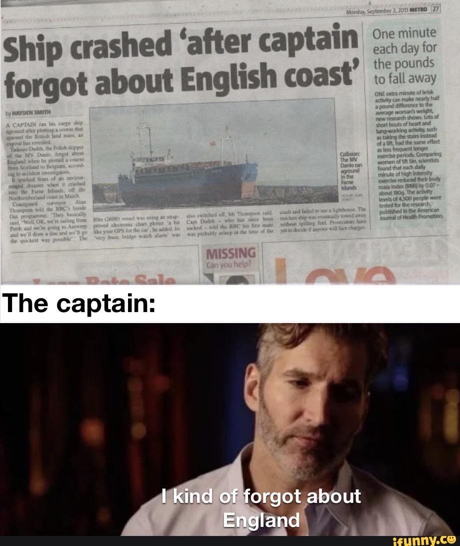 Ship crashed 'after captain forgot about English coast"