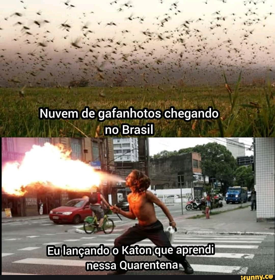 Nuvem de gafanhotos chegando.
Teullancandofo Katonique aprendi Ds
me
O
A essa Quarentenan a