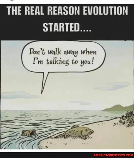 THE REAL REASON EVOLUTION
STARTED...
Don't, walk away when
Pm talking to you!